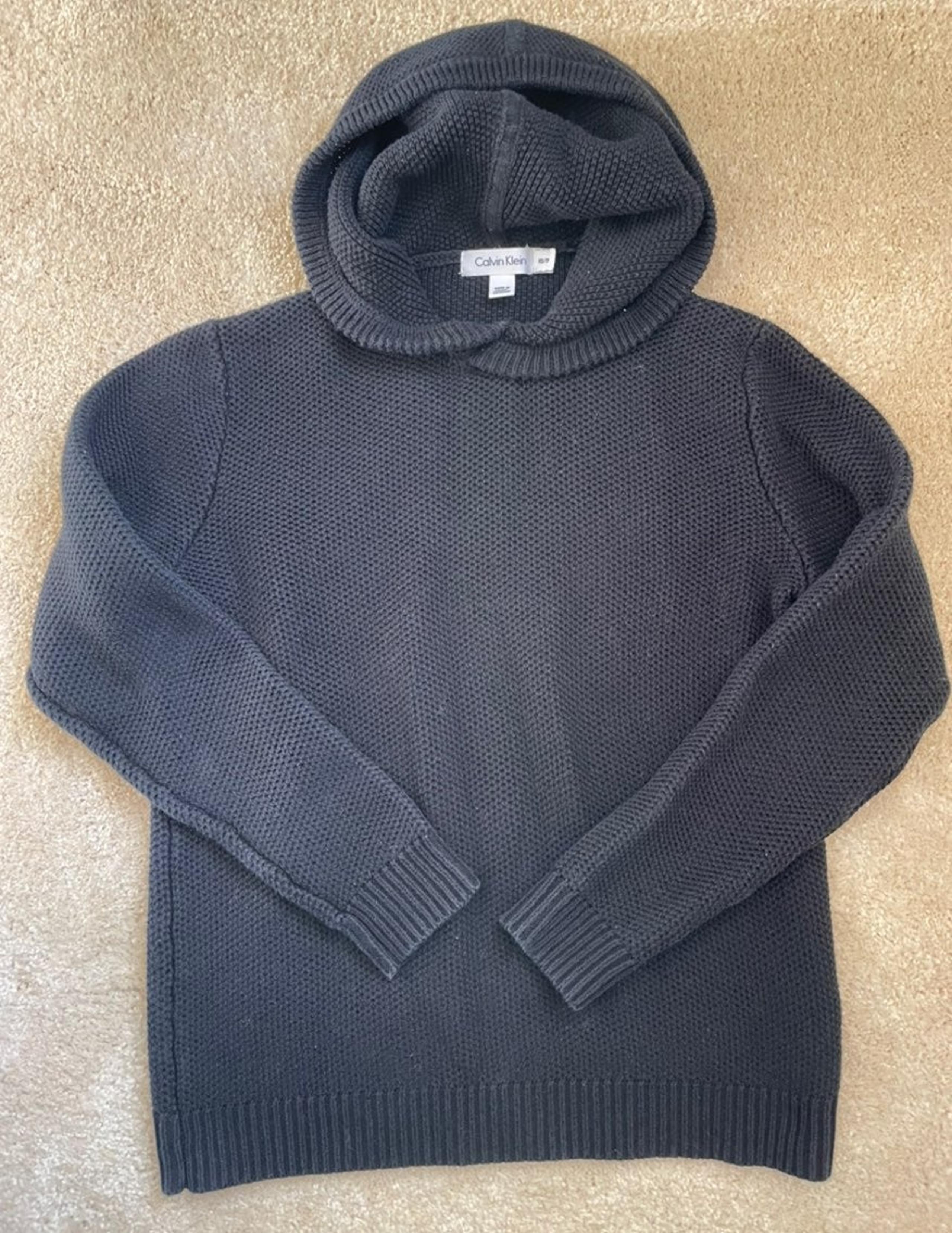 Calvin Klein XS black knit sweater hooded