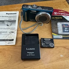 Panasonic Lumix DMC-ZS7 Digital Camera With Battery Charger Working-Blue