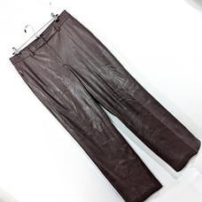 RACHEL ZOE! ESPRESSO BROWN FAUX LEATHER, TROUSER, STRAIGHT LEG PANTS! SZ 12