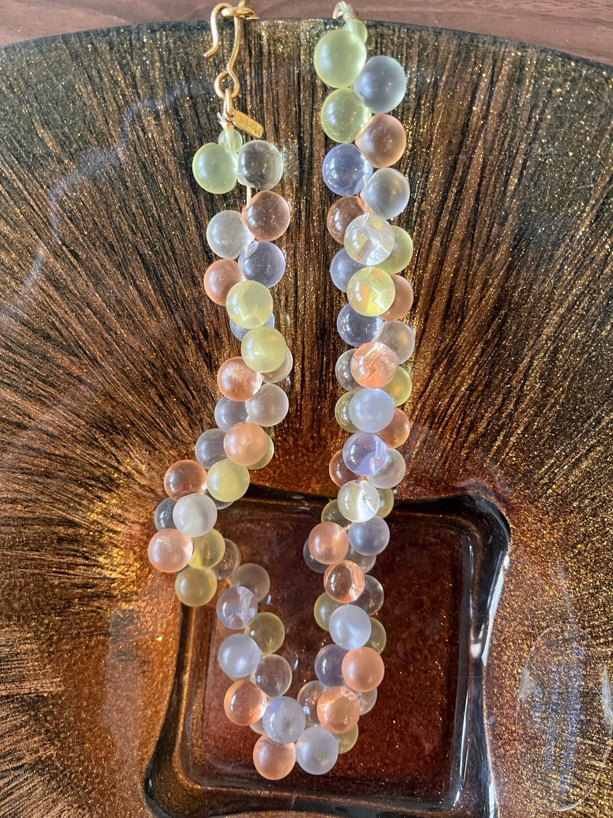 Vintage MONET Wisteria Lucite Bubble Necklace