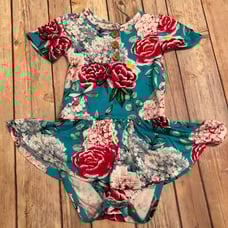 Posh peanut blue floral romper
