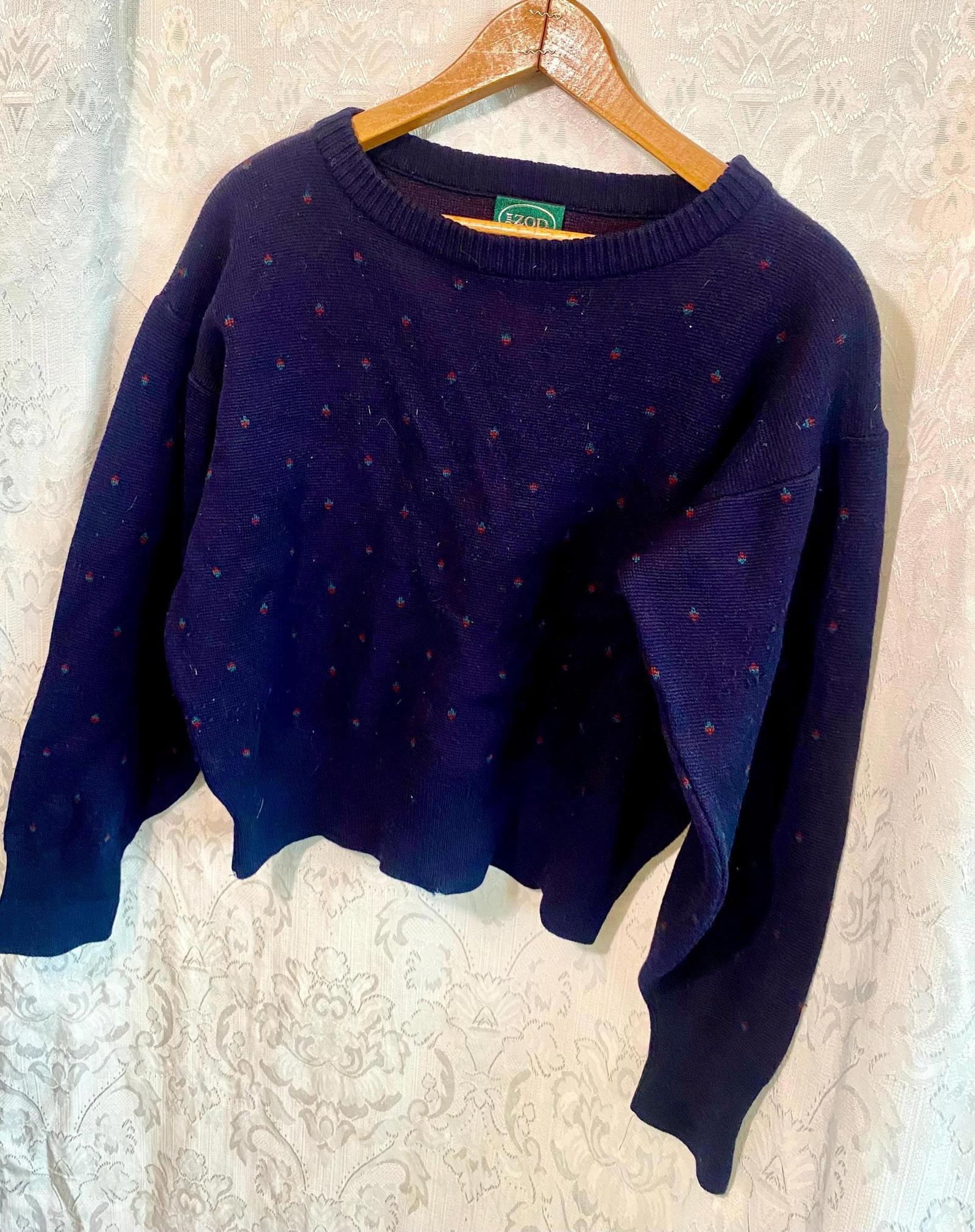 Vintage IZOD Wool Men Crew Sweater Suze Small