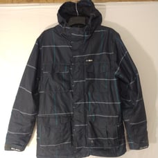Mens Billabong Altyr 8K Dark Grey Plaid Snowboard Jacket Sz Large