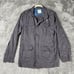 LIFE / AFTER / DENIM Coat Mens M Gray Cotton Tab Snap Bad Collar Coat Retro 90s