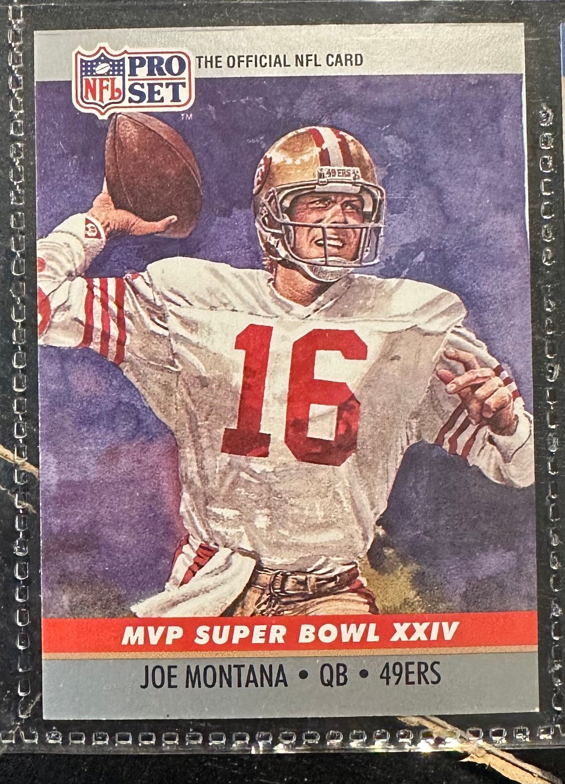 1990 Pro Set Super Bowl MVP's #24 Joe Montana 49ers Card - MINT RARE Condition