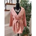 HOUSE OF CB LONDON Women Pink Polyester Wrap V Neck Knee Length Dress Small