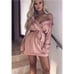 HOUSE OF CB LONDON Women Pink Polyester Wrap V Neck Knee Length Dress Small