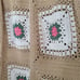 Handmade Knit Crochet Blanket 30x80 Granny Square Pink Flowers Flower