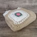 Handmade Knit Crochet Blanket 30x80 Granny Square Pink Flowers Flower