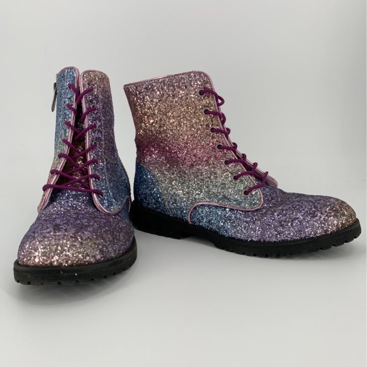 polly sophia glitter combat boot