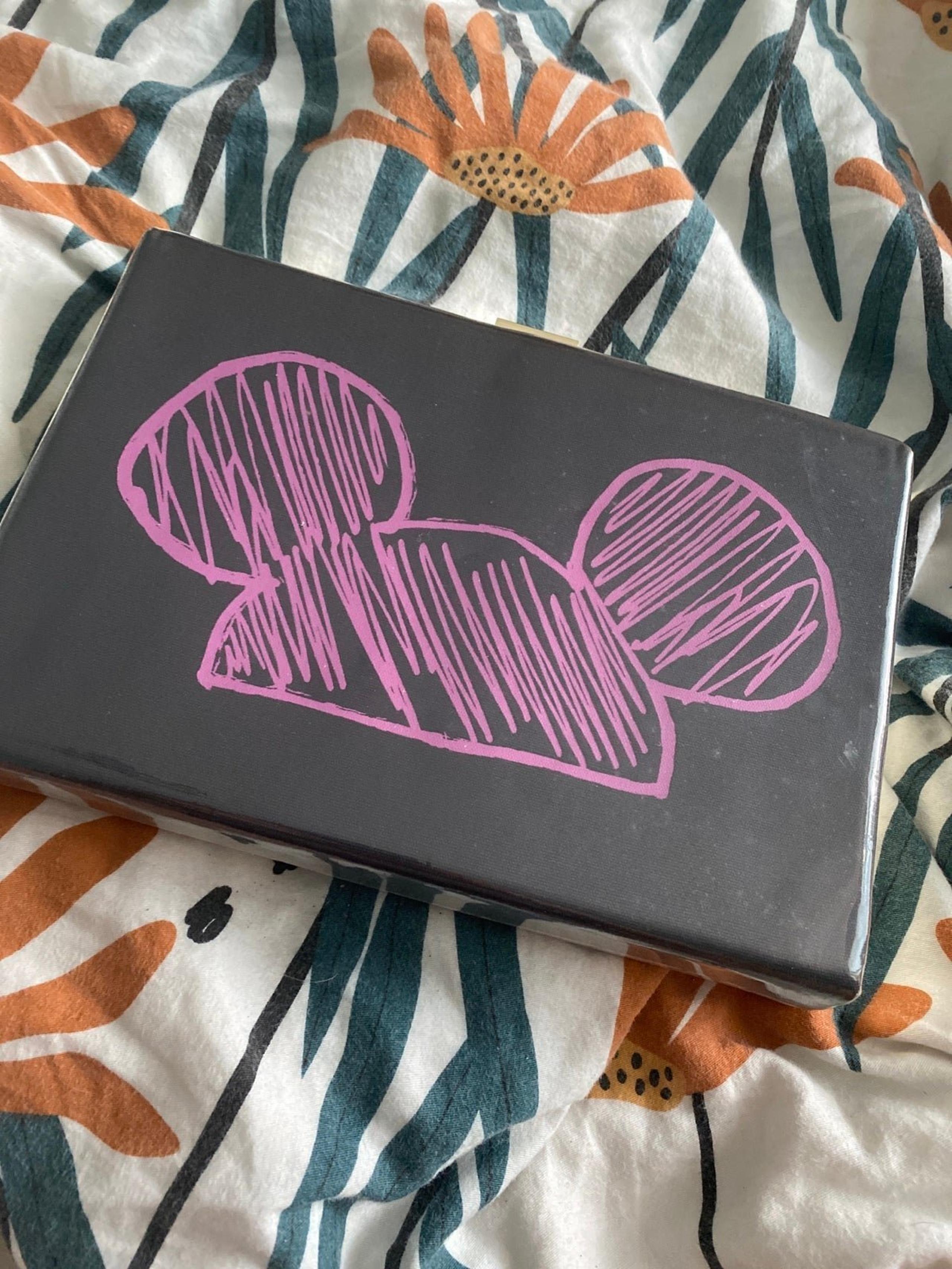 Purple Mickey ears clutch purse disney world parks dapper day gold black wallet