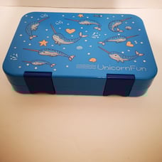 Unicorn dolphin bento style blue lunchbox lunchtray Removable compartments