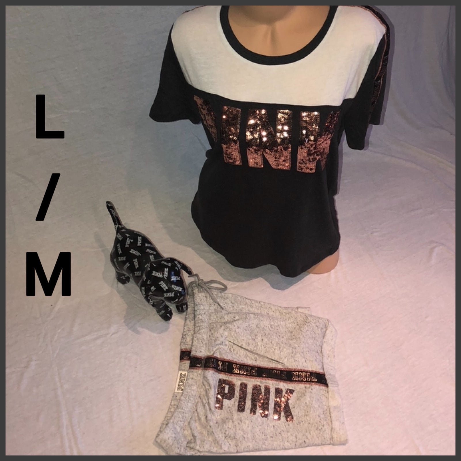 NWT VS PINK L/M BLING SET