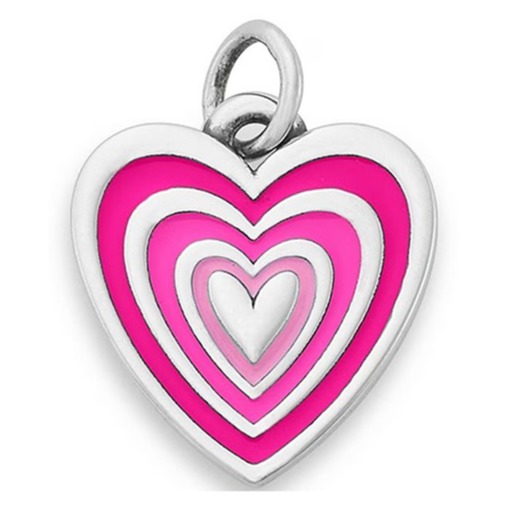 James Avery Sterling Pink Enamel Radiant Heart Charm