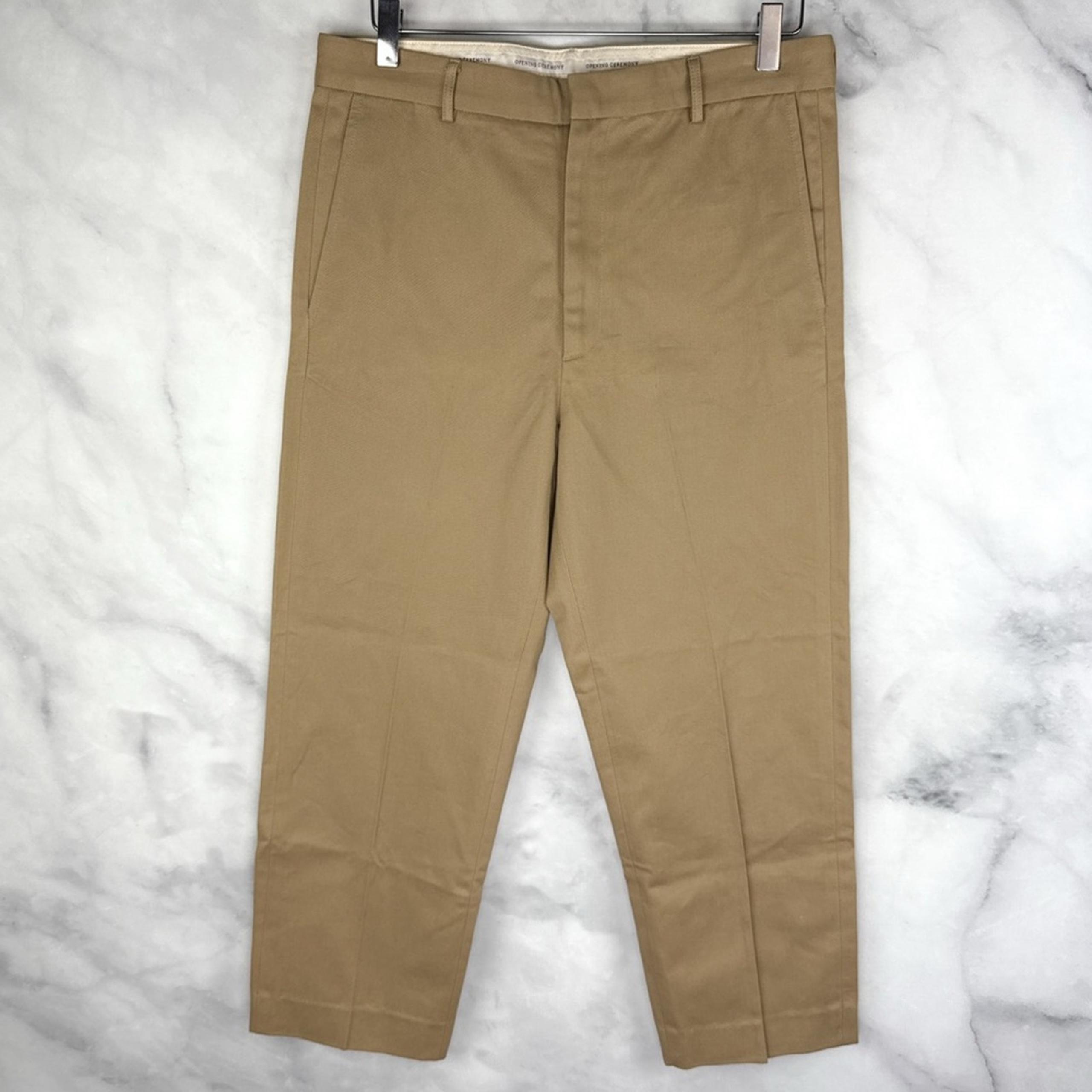 NWT Opening Ceremony Khaki Twill Crop Ankle Straight Leg Trouser Pants Tan M