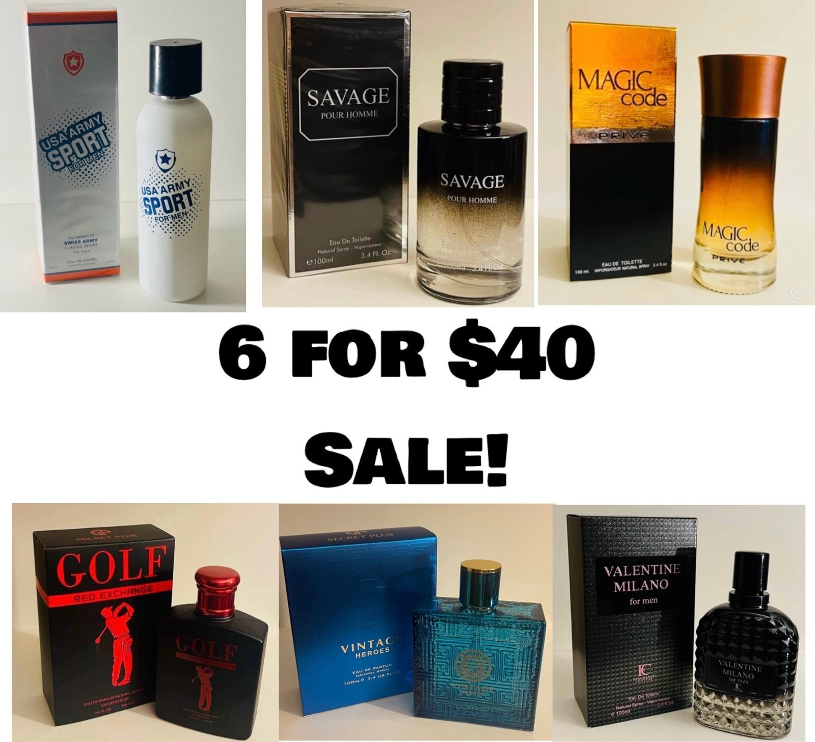 Men’s cologne 3.4oz/100ml each