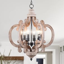 NEW Farmhouse Wood Chandelier