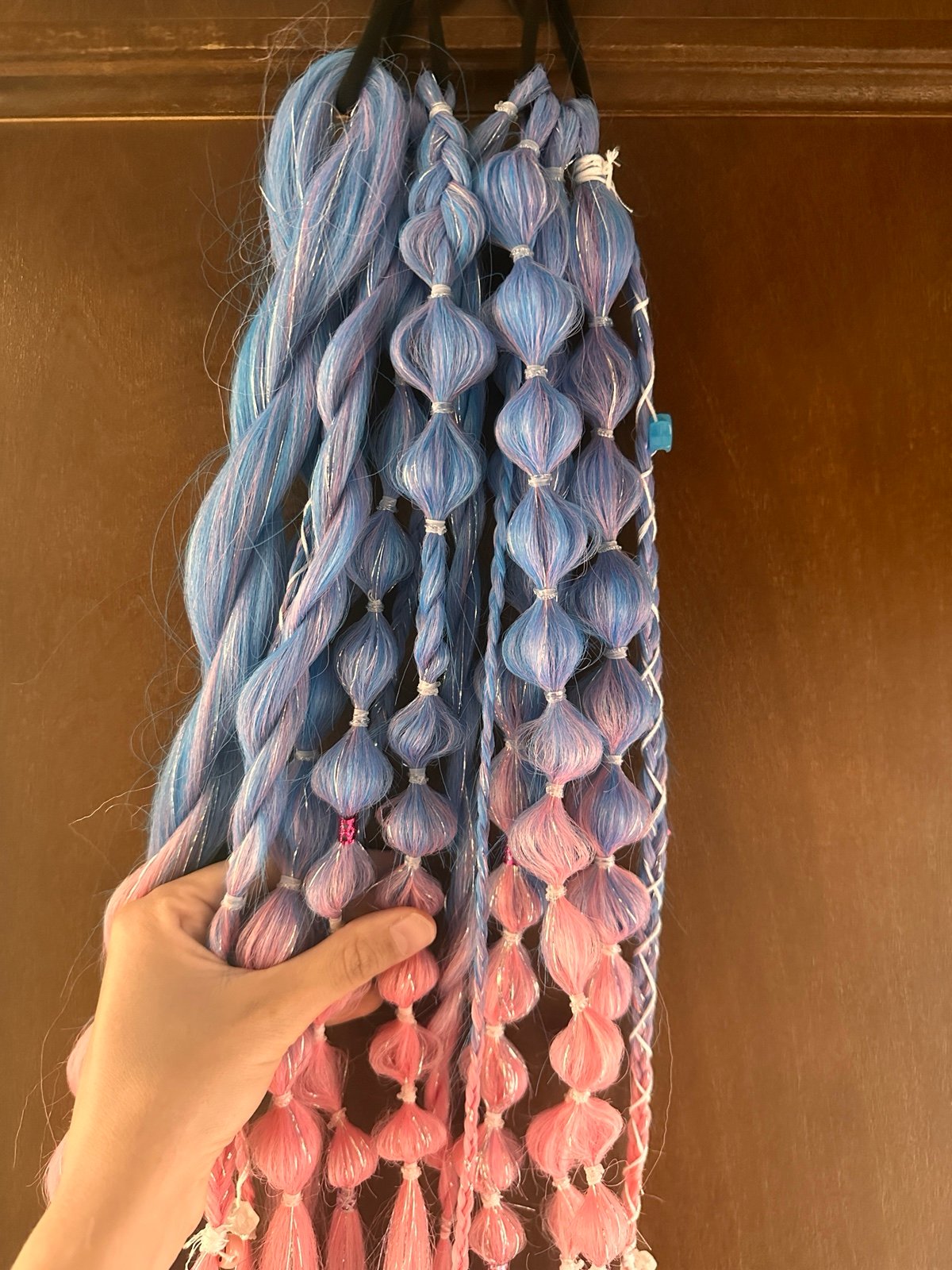 Cotton candy festival rave braids