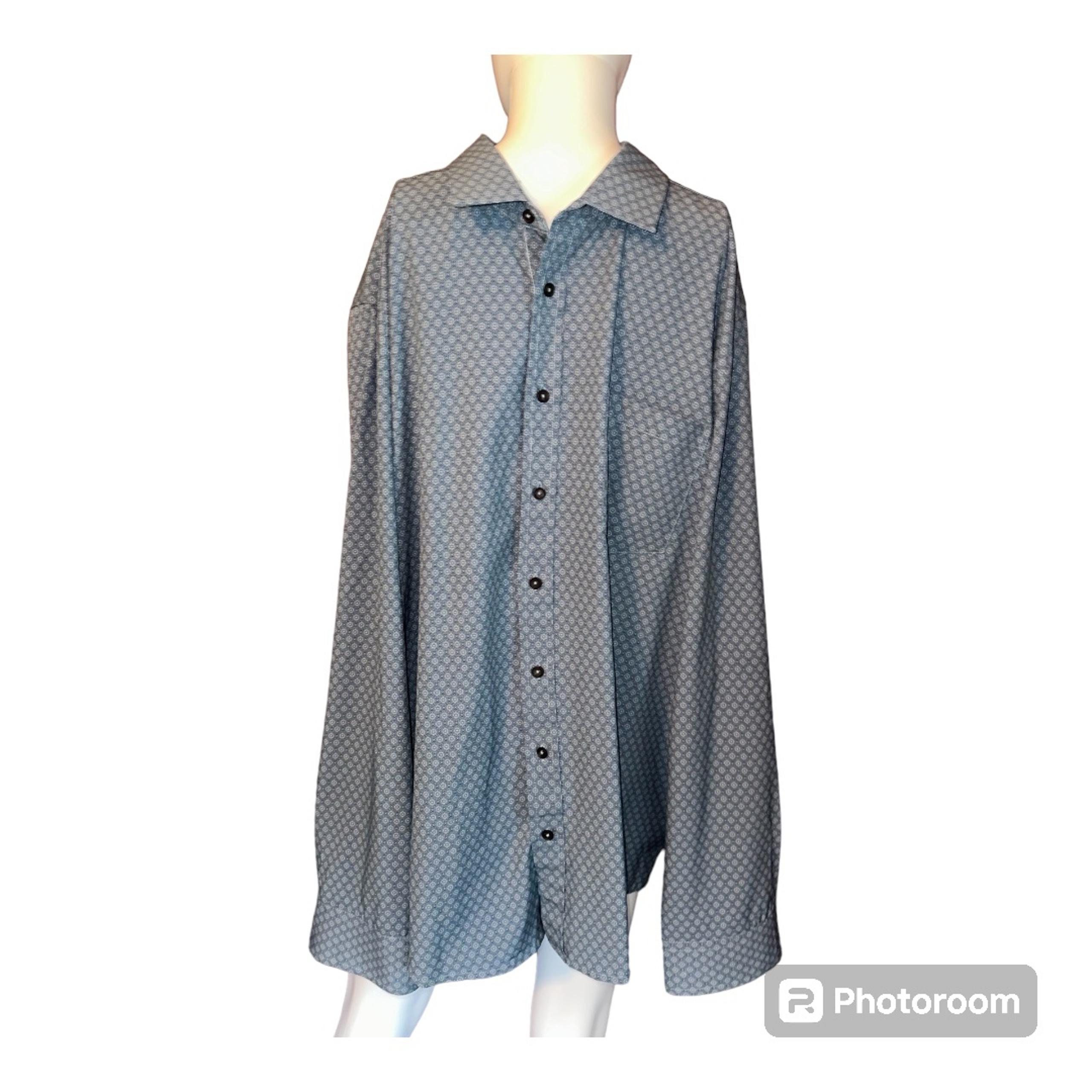 Greg Norman Men’s Long Sleeve Button Down Blue/White Shirt, Size XXL (#94)