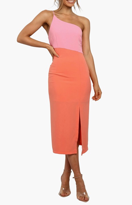 Petal + Pup Xiomar One-Shoulder Midi Dress