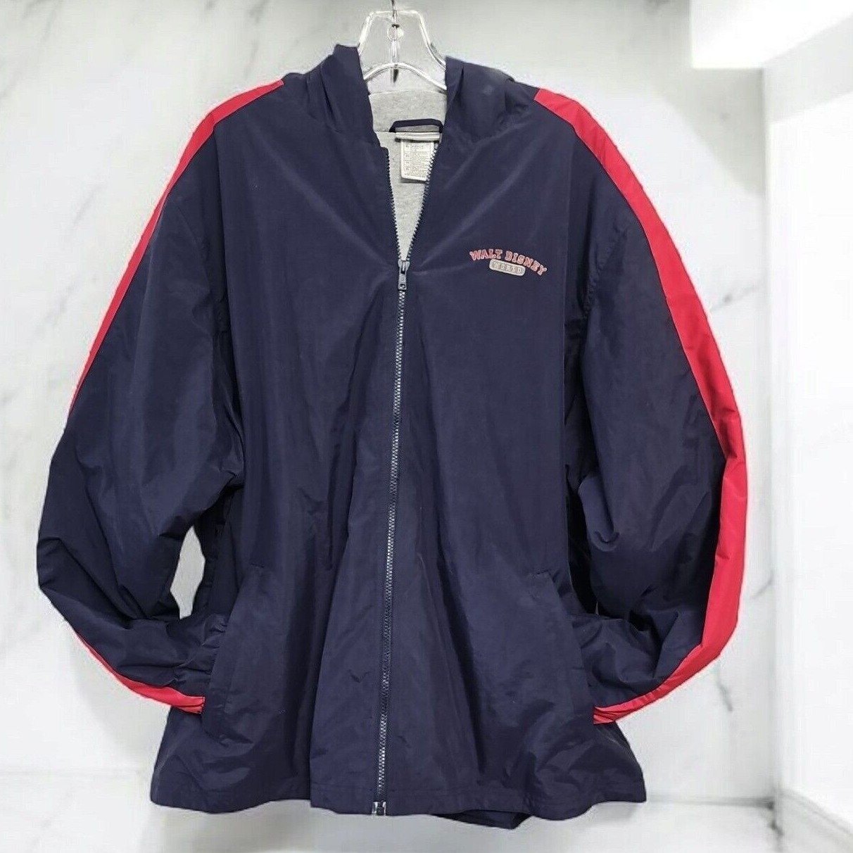 Walt Disney World Windbreaker Jacket Blue Red Full Zip Authentic 1971 XL Y2K