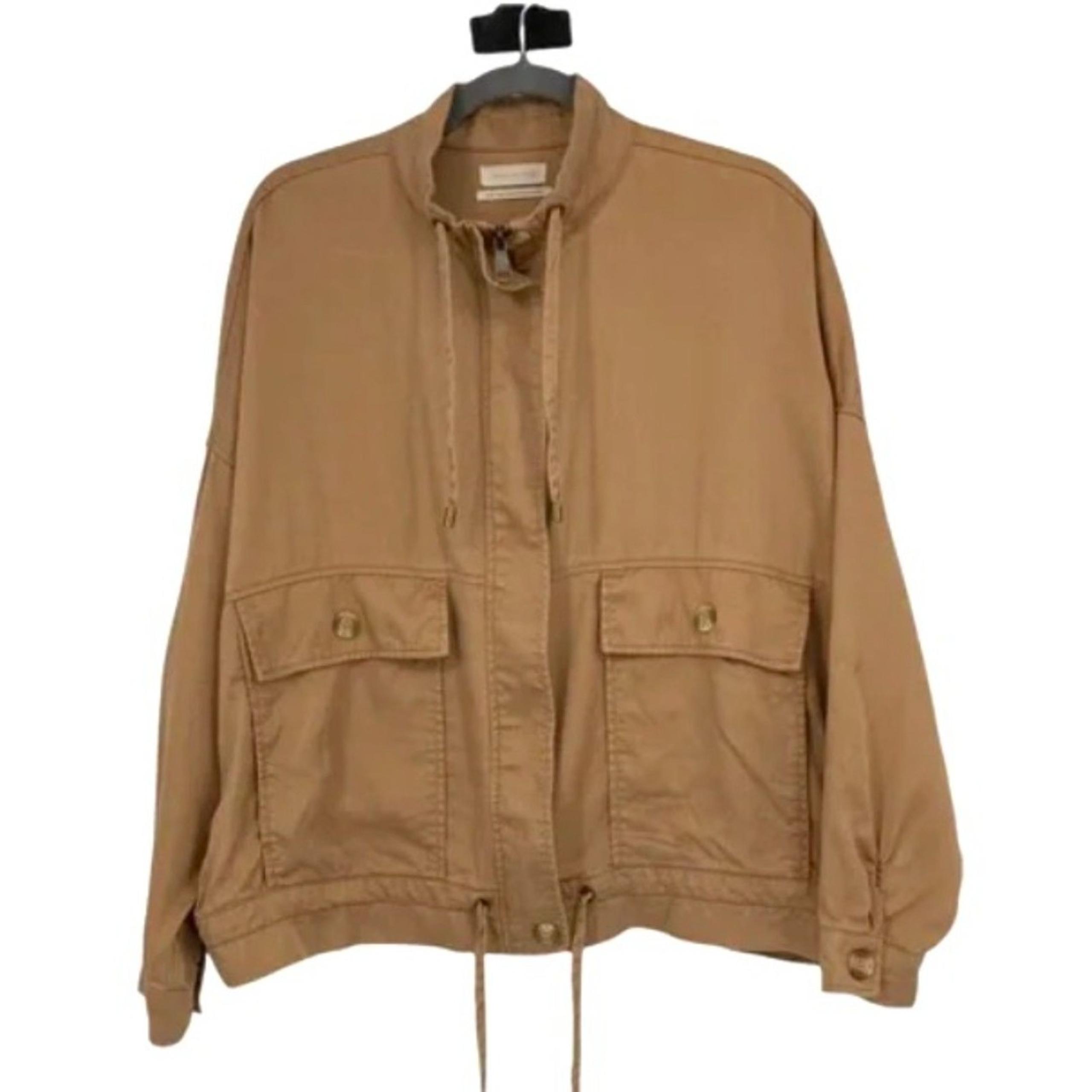 URBAN OUTFITTERS UO Pepita Lightweight Drawstring Utility Jacket Sand Womens XL