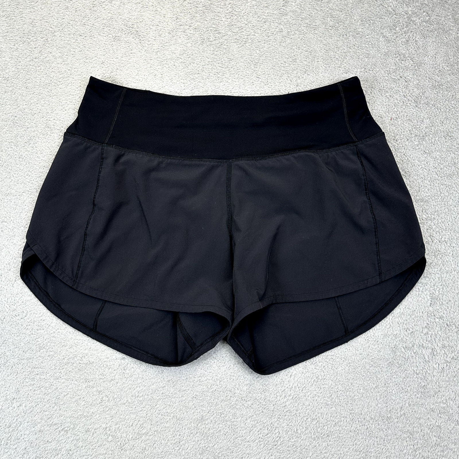 Lululemon Womens Sz 4 Speed Up Mid Rise Shorts 4 Running Lined Gym Black