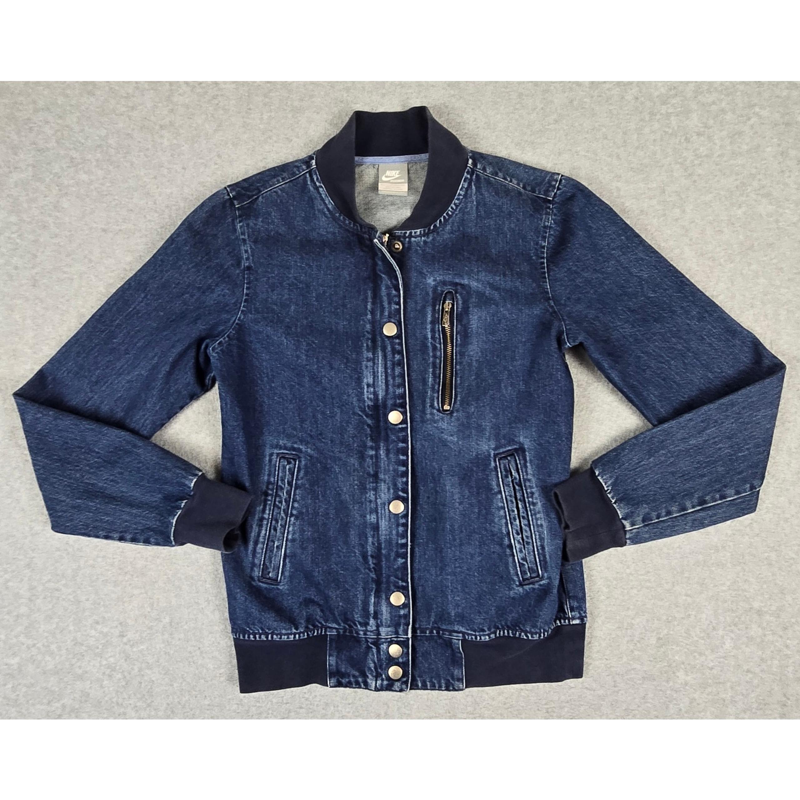 Nike Jacket Womens Size Small Denim Full Zip Pockets