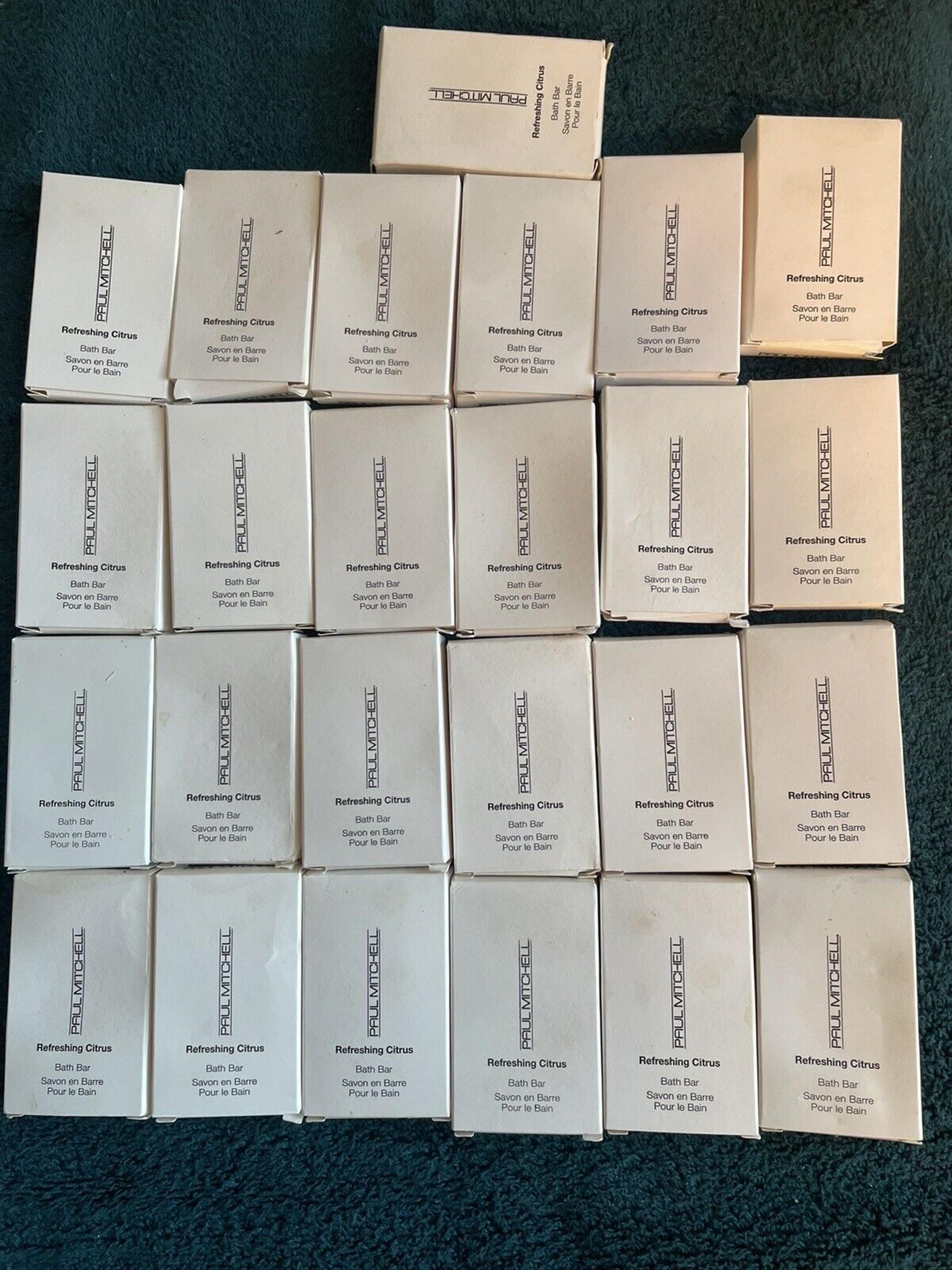 Soap Lot of 25 Paul Mitchell Refreshing Citrus 1.17 oz Travel Size Bath Bars box