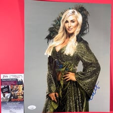 WWE NXT Charlotte Flair Autographed 11x14 Photo V Signed Wrestlemania JSA COA