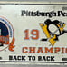 Pittsburgh Penguins 1992 Back To Back Stanley Cup Champions Car Plate Still New