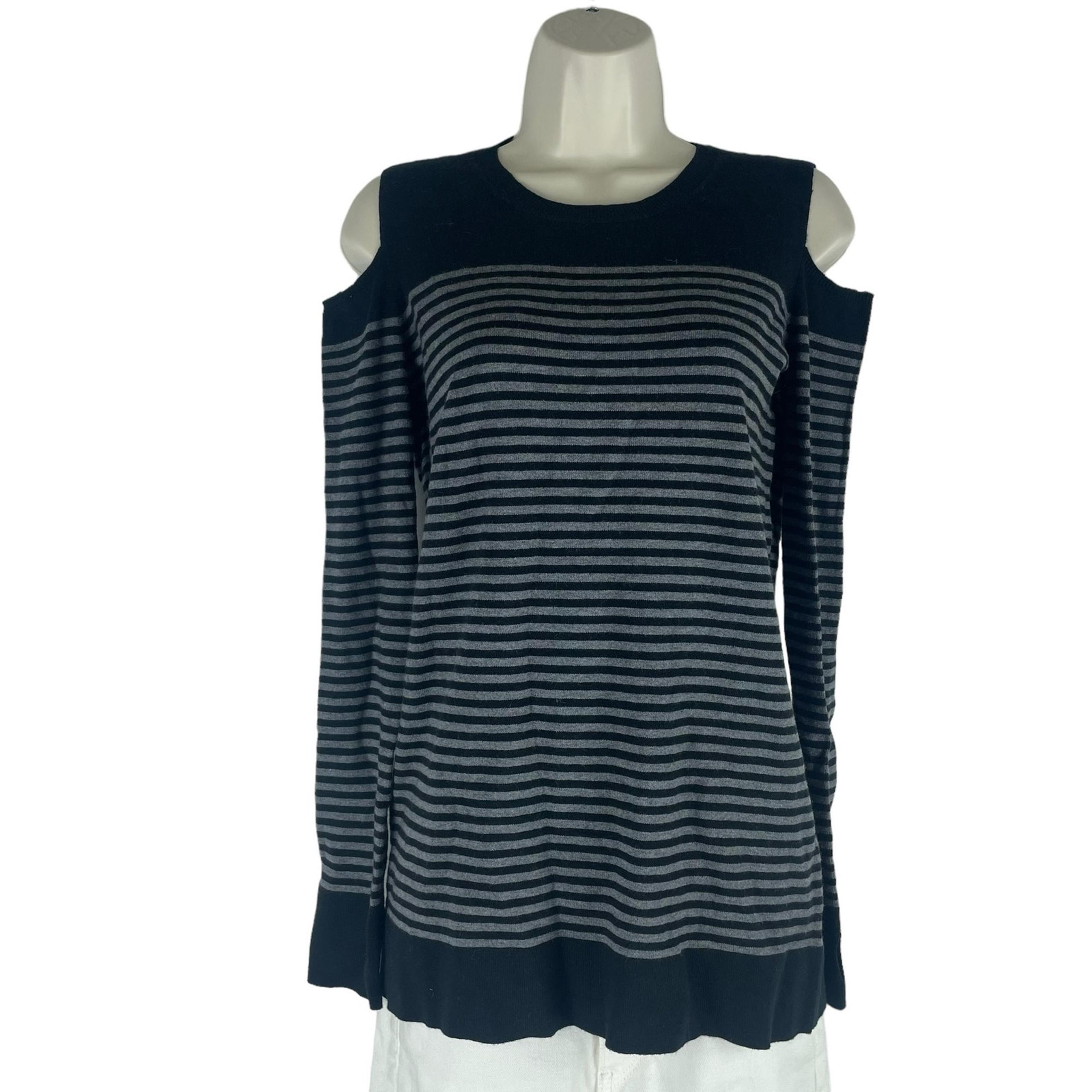 Acrobat Cashmere Blend Sweater Cold Shoulder Striped Size XS