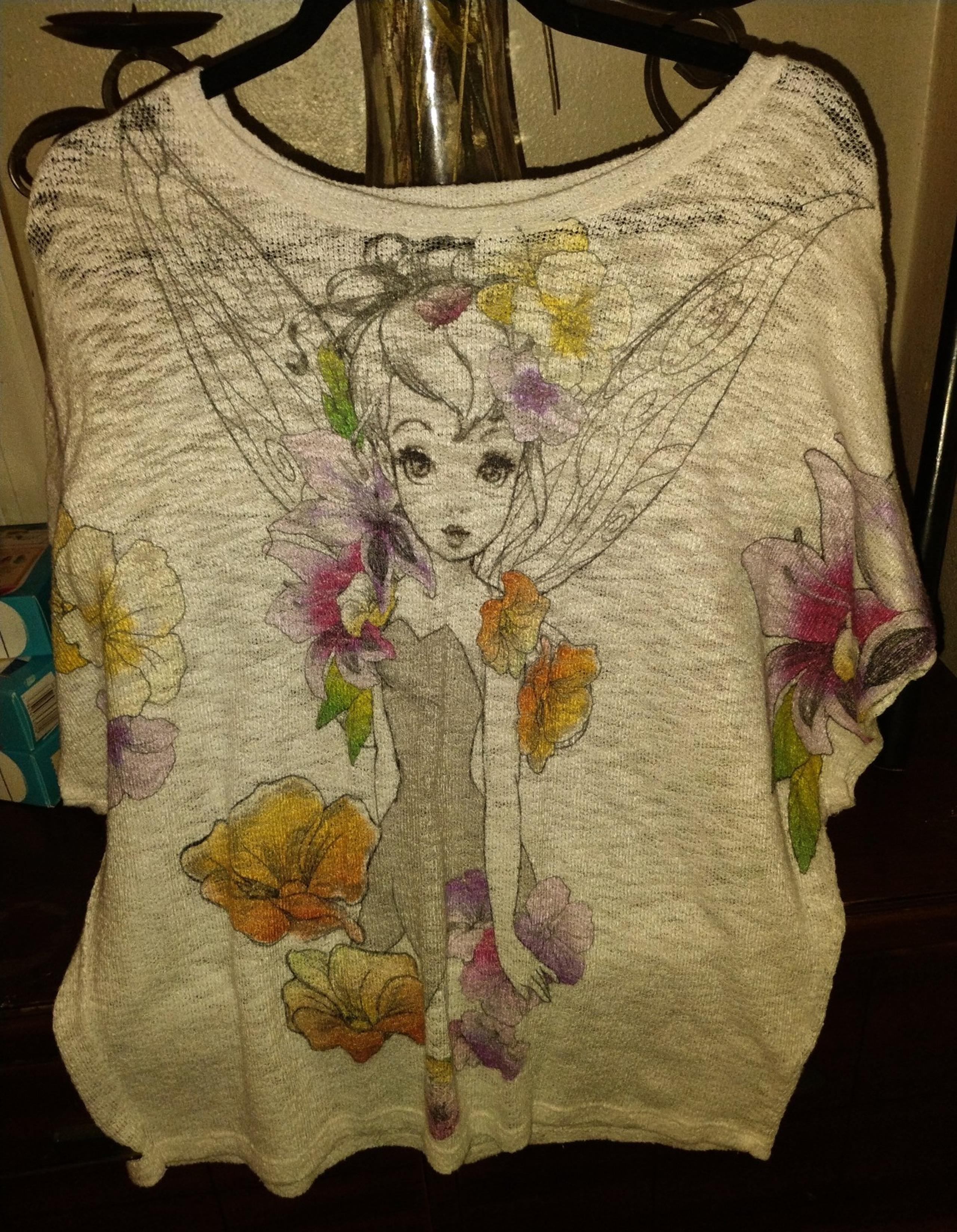 Tinkerbell Disney Woman's Shirt Sleeve Blouse sweet Size XL