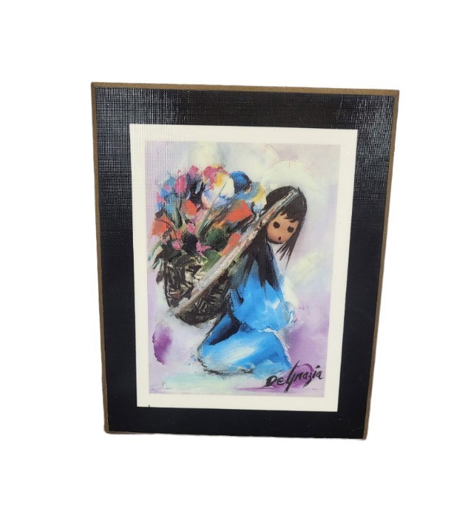 Etorre DeGrazia Beautiful Burden Laminated Print on Wood Frame