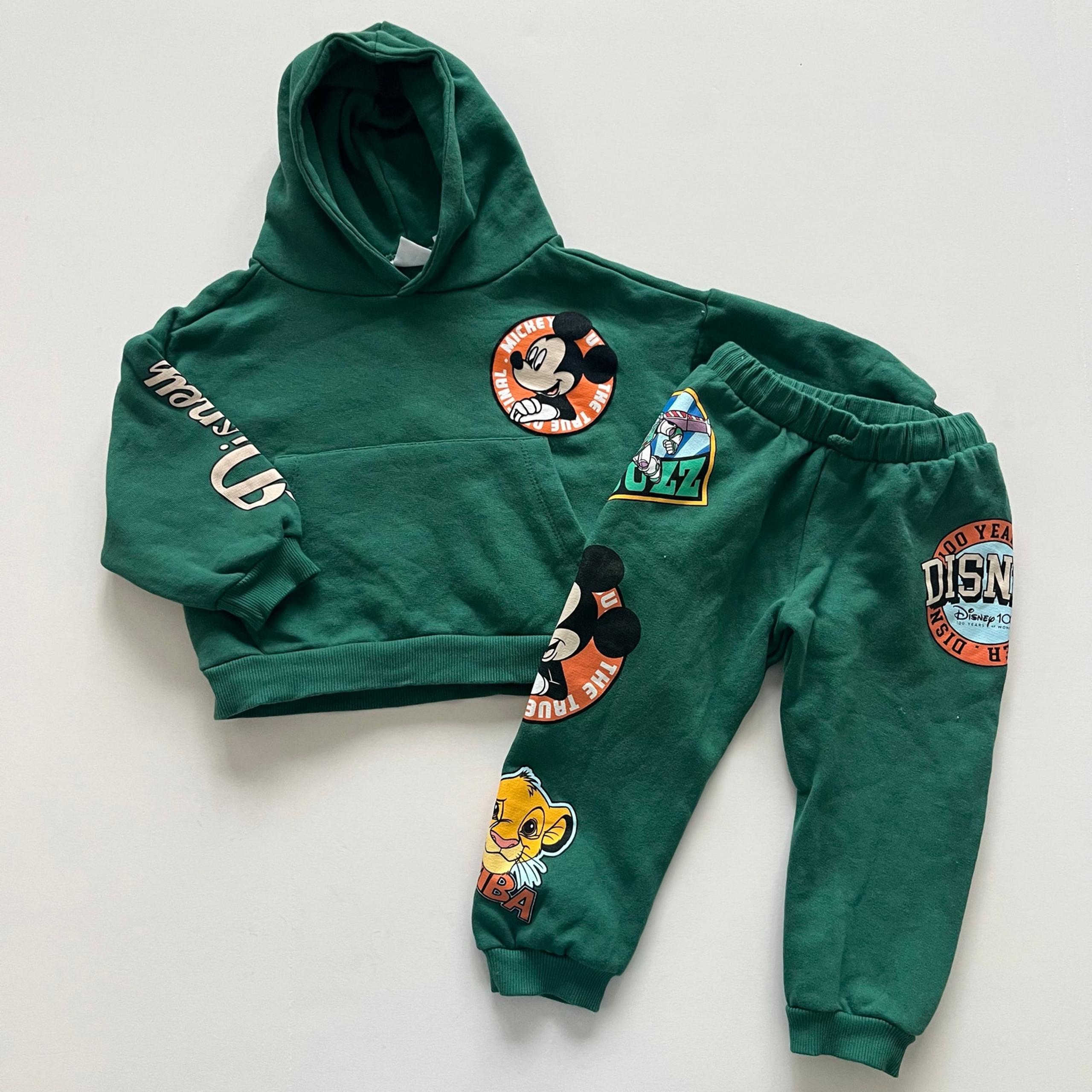 Zara Green Mickey Disney 100 Jogger Set