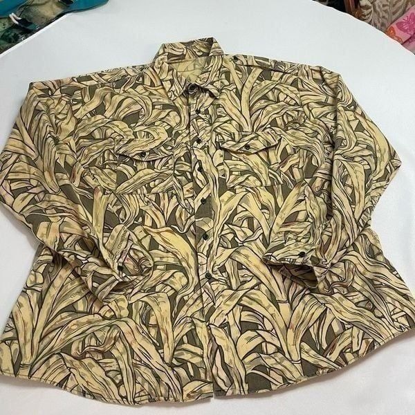 Cornfield Hunting Long Sleeve VTG Button Up Shirt Sz XXXL XXXXL Read Description