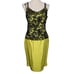 Vintage Dana Buchman 3 Piece Silk Skirt Suit with Camisole Chartreuse and Black