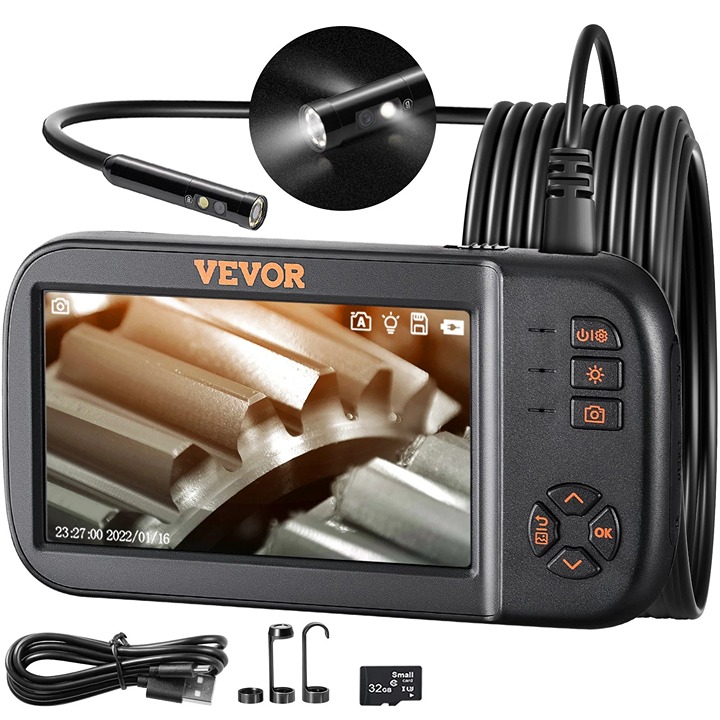 VEVOR Endoscope Camera Borescope Inspection Camera Triple Lens 4.5 IPS