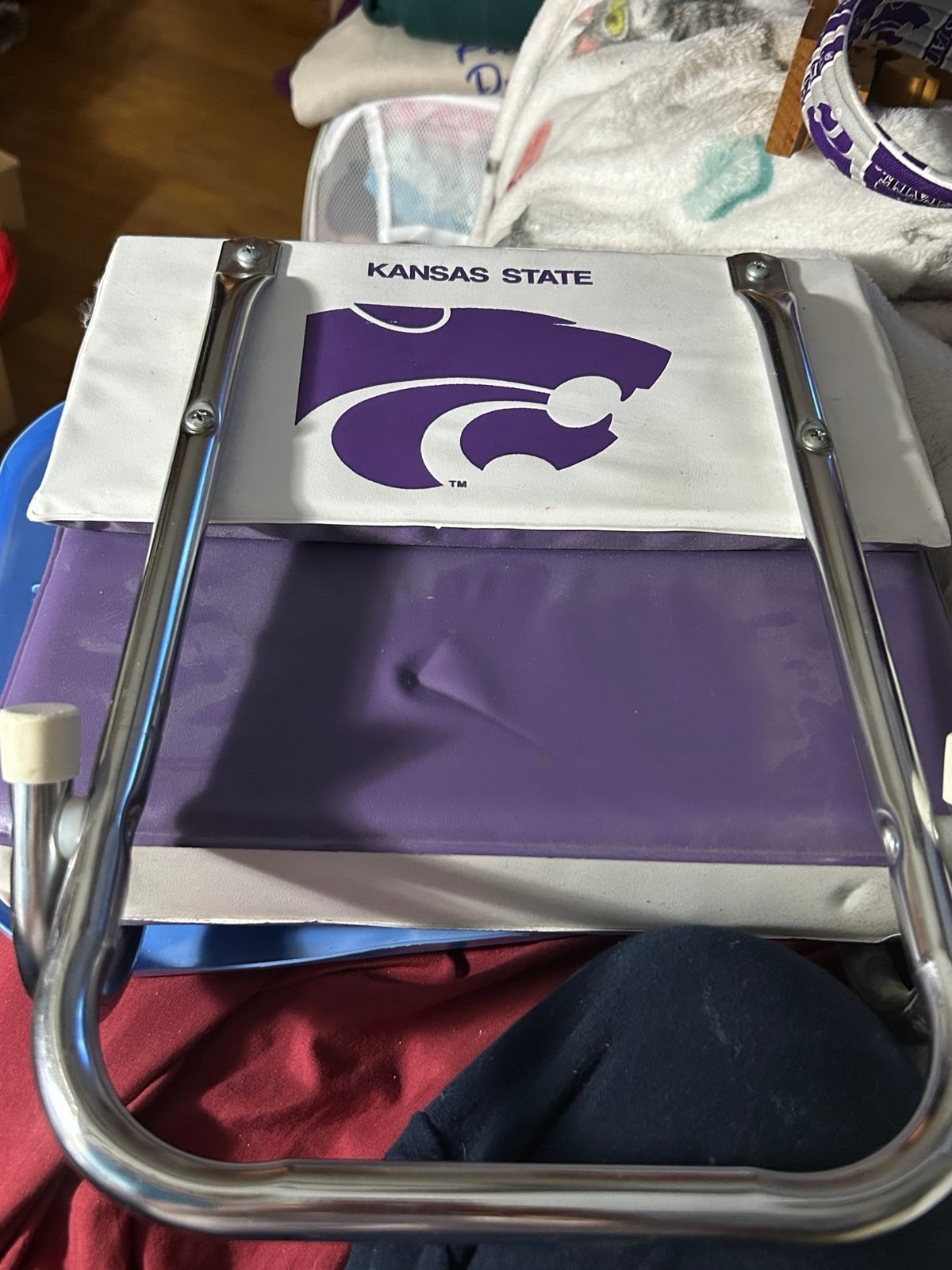 Vintage Kansas State Stadium Cushion Seat w/Back Rest Fold Up Chair