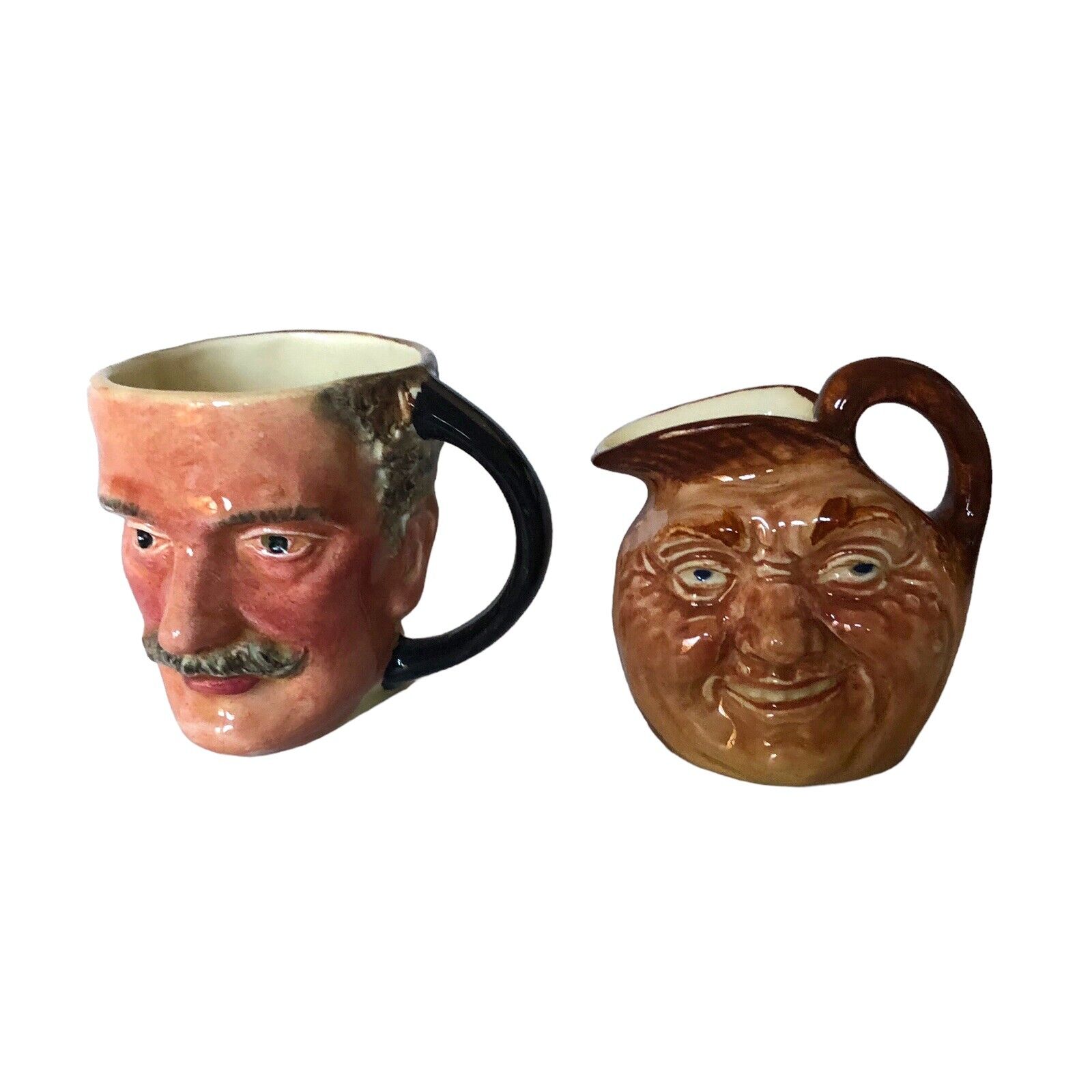Vintage Lancaster Sandland Toby STRAUSS & John Barleycorn Miniature Mugs 1950’s
