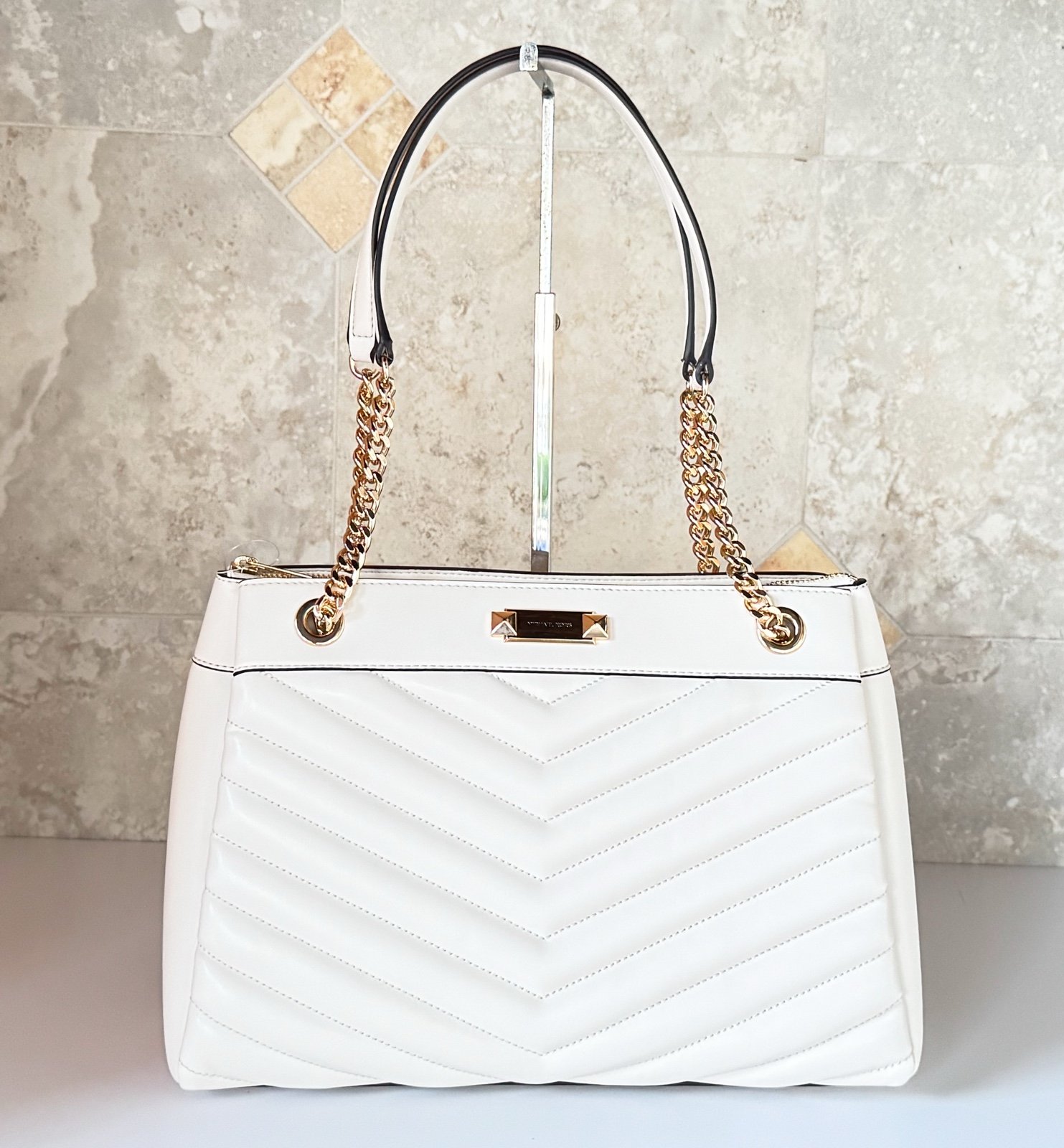 Michael Kors Whitney MD Shoulder Tote Bag Light Cream