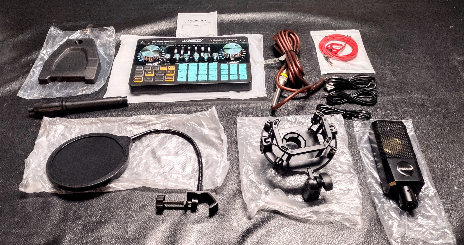 New Open Box ZYBEAUTY V13S Portable All in One Podcast Equipment Bundle Kit.