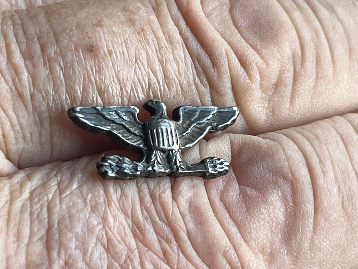 Early Military Eagle Pin Sterling Colonel H793