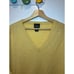 Jos. A. Bank 100 % Cashmere Yellow V-Neck Sweater Mens Large Soft Luxury Knit
