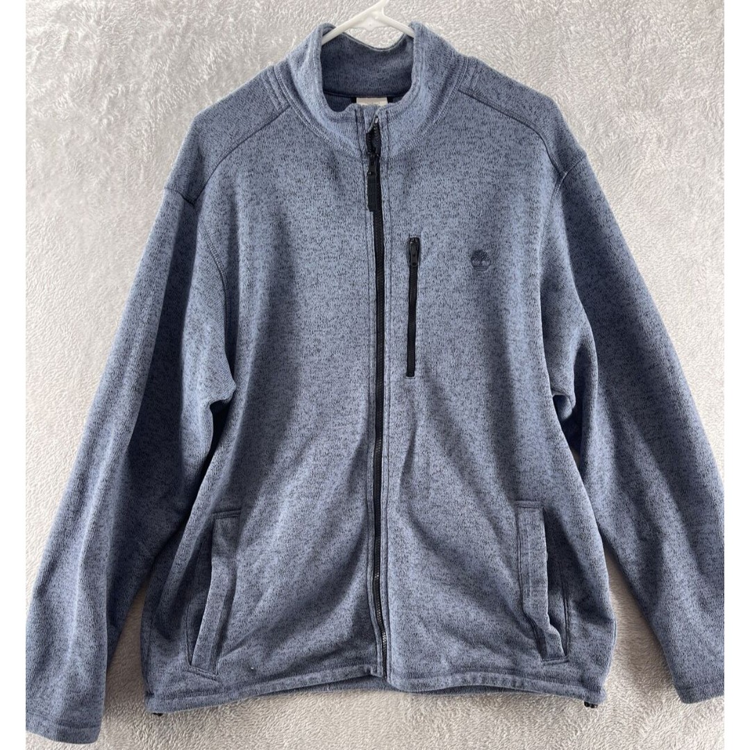 Timberland Jacket Mens XL Full Zip Blue Long Sleeve Fleece