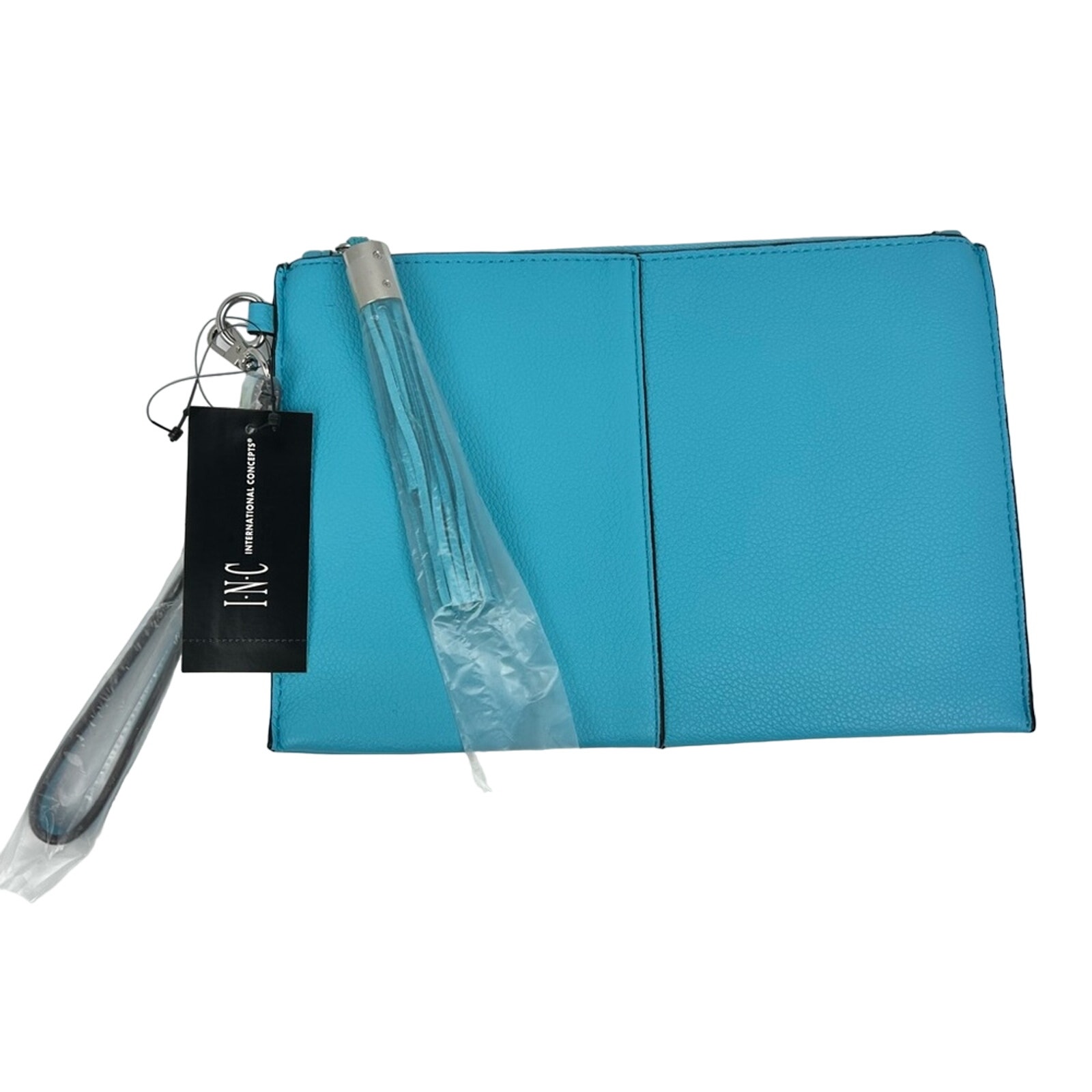 INC Aruba Blue Party Tassel Zippered Wristlet - NWT