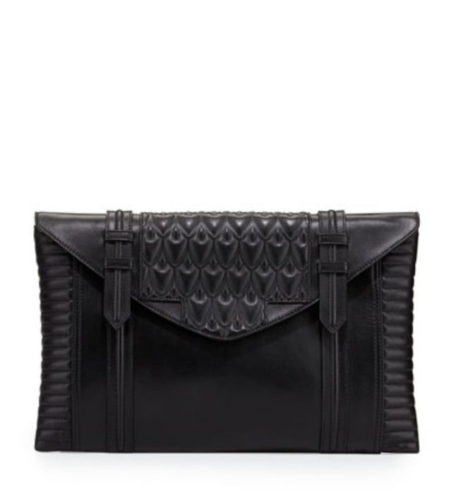 Reece Hudson Bowery Oversized Leather Clutch Bag, Black Like New