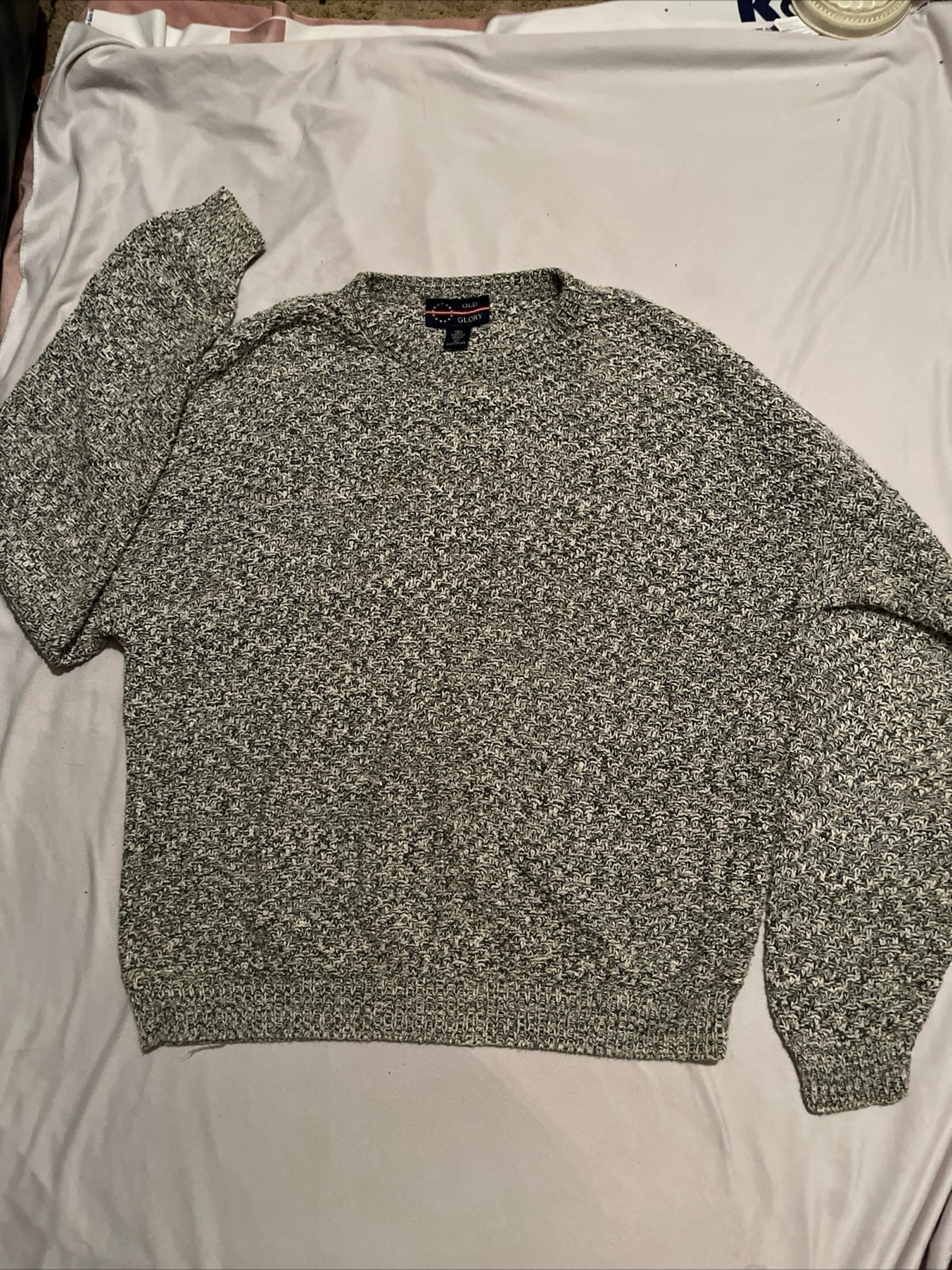 Vtg old glory men’s pulllover sweater xl beige