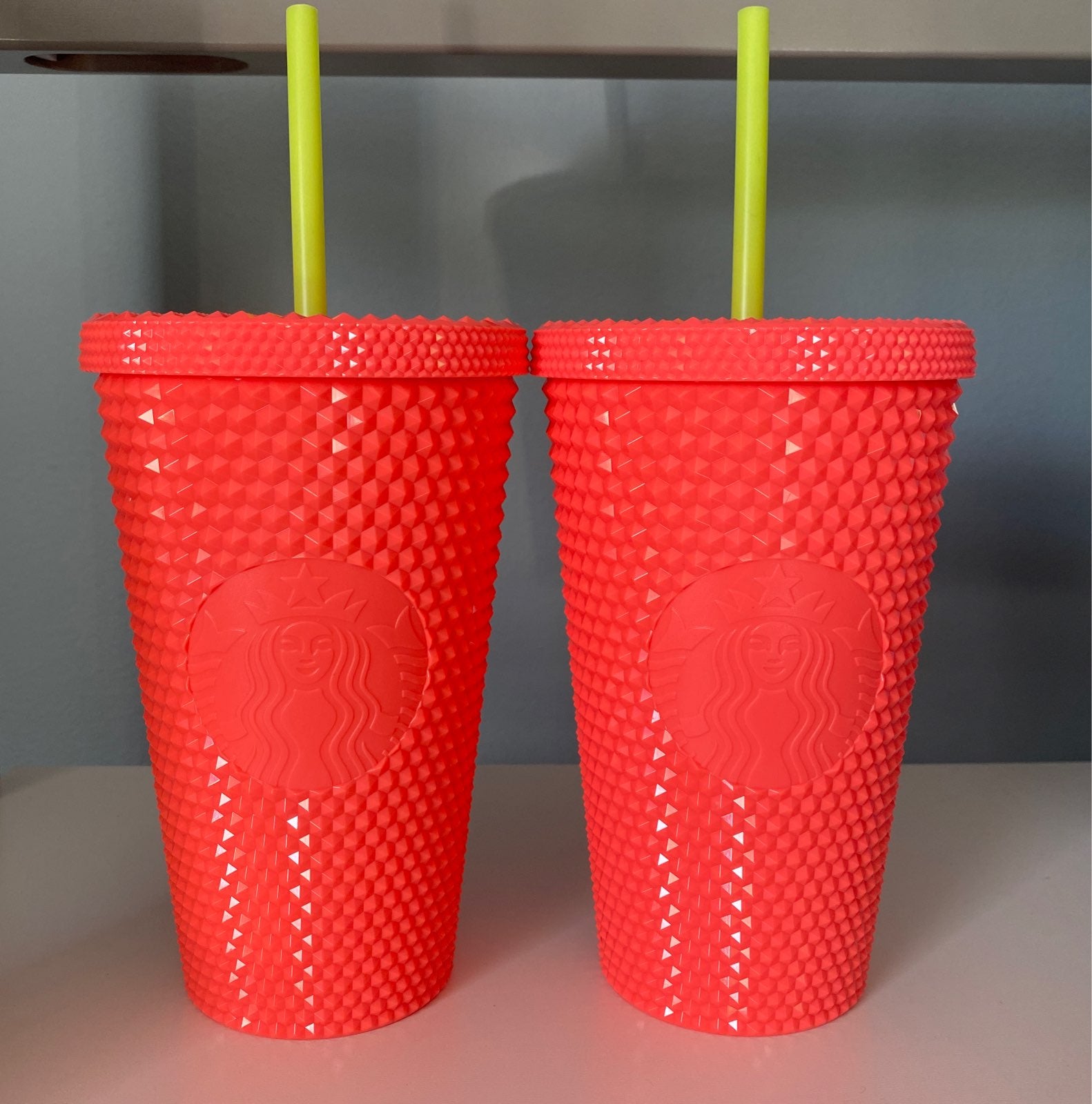 Starbucks SUMMER 2022 Grande STUDDED dragonfruit tumbler x2