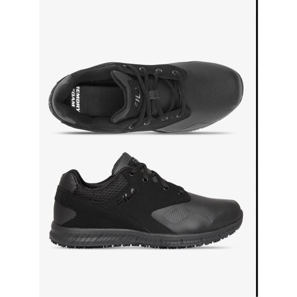 FILA Memory Foam Layers non slip Black Comfort Sneakers